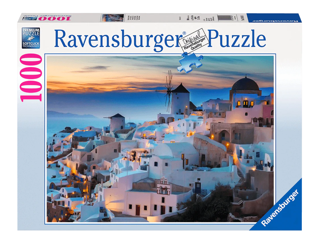 Santorini Atardecer: Rompecabezas 1000 Piezas Ravensburger