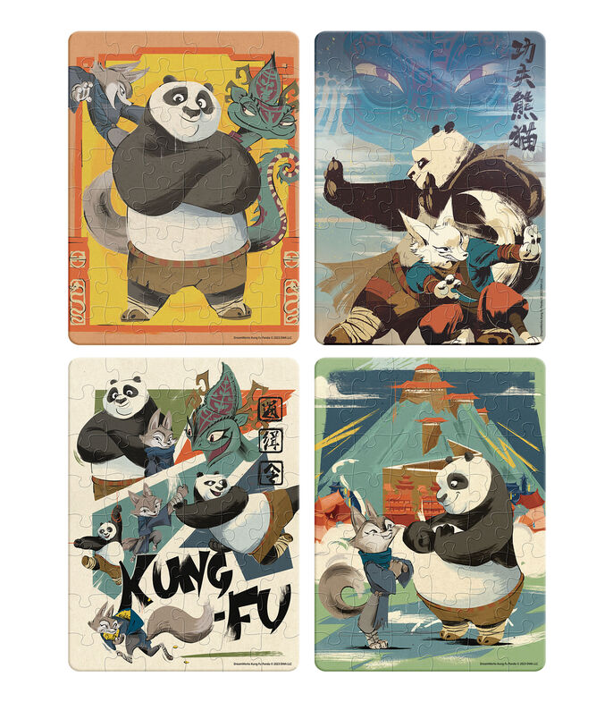 Rompecabezas 4 en 1 Kung Fu Panda 4