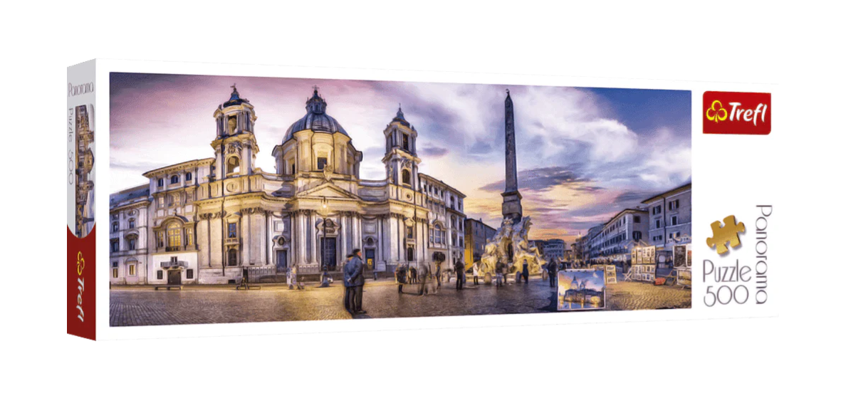 Plaza Navona: Rompecabezas 500 Piezas Panorámico Trefl