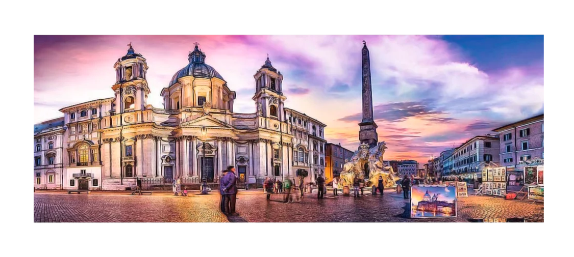 Plaza Navona: Rompecabezas 500 Piezas Panorámico Trefl
